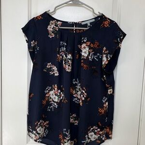 Sweet Rain Navy Floral Blouse